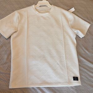 Men's White Geometric Pattern Shirt